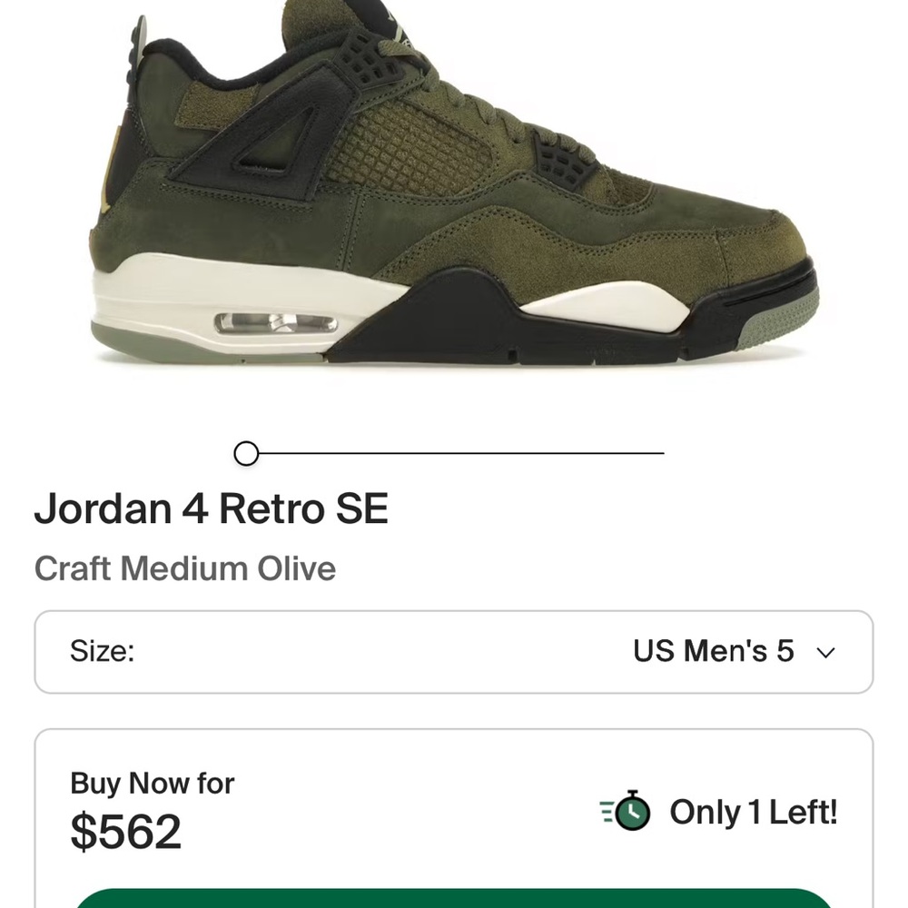 Jordan 4 Retro SE in Medium Olive and Black